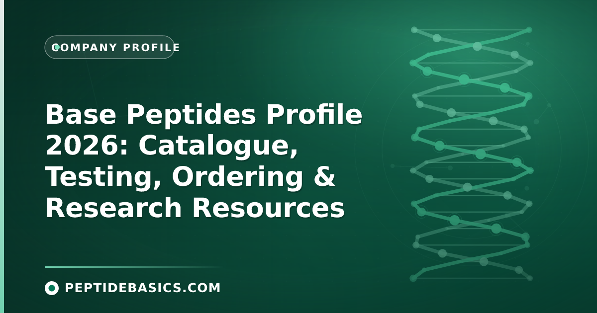 Base Peptides Profile 2026: Catalogue, Testing, Ordering & Research Resources
